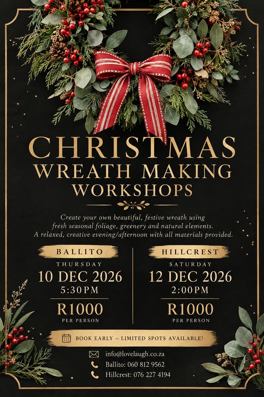 Christmas Wreath Making Workshops in Ballito and Hillcrest